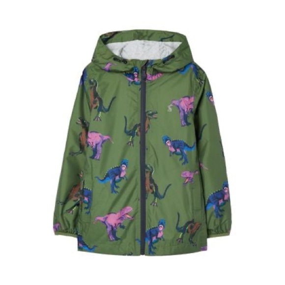 Joules Kids Dinosaur Print Jacket - Green 4Y - Picture 1 of 8